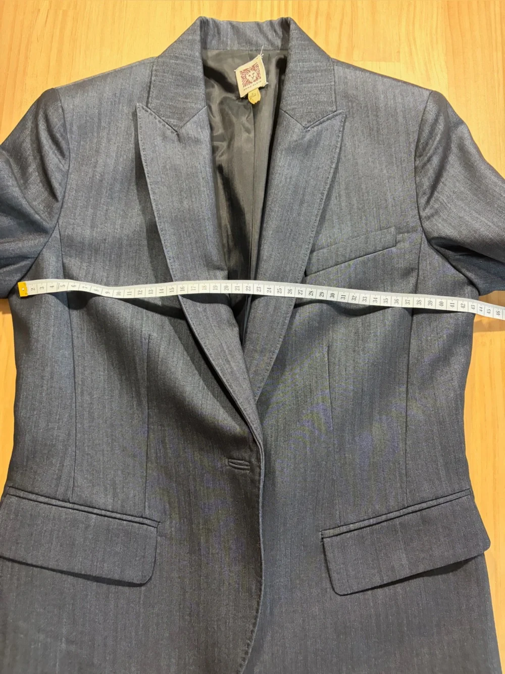 Anne Klein Dark Charcoal Pinstripe Blazer W